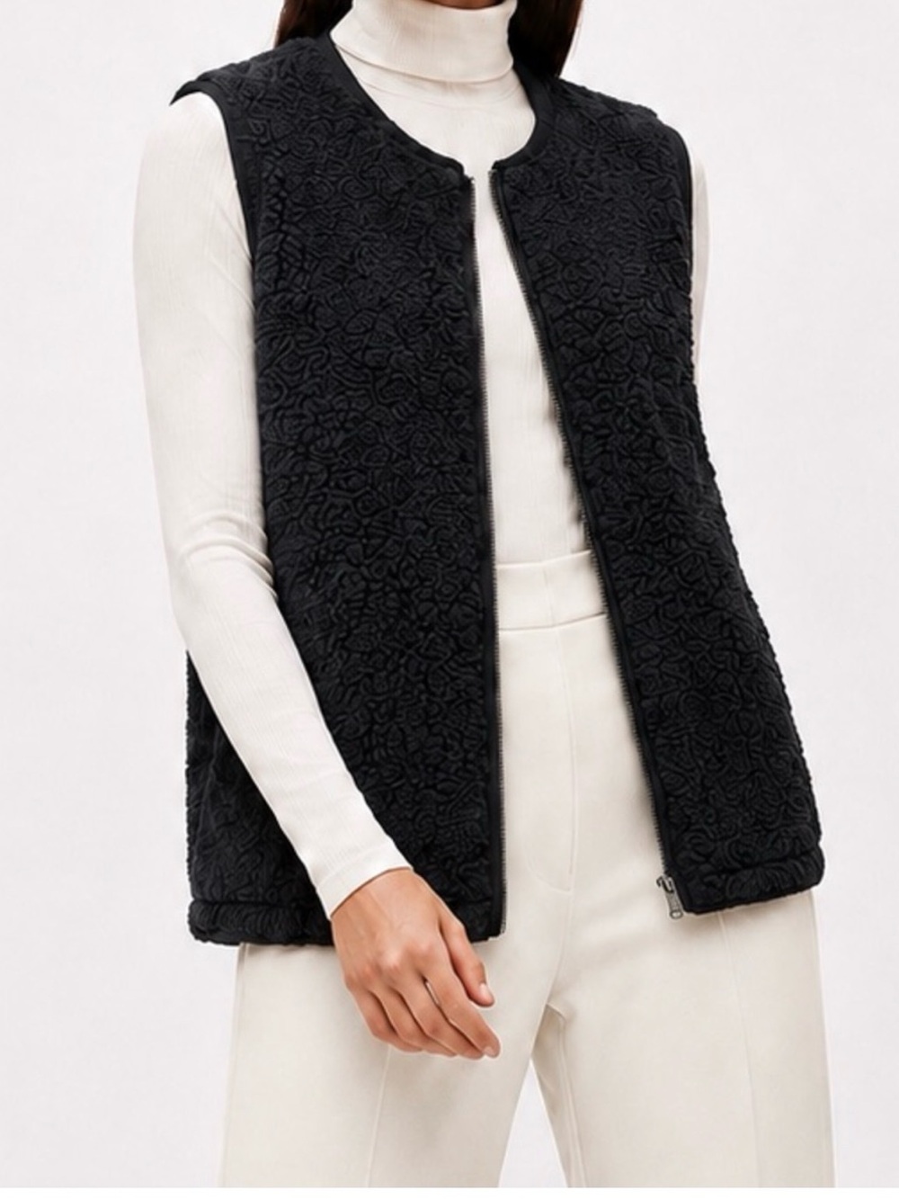 Aritzia shearling black vest